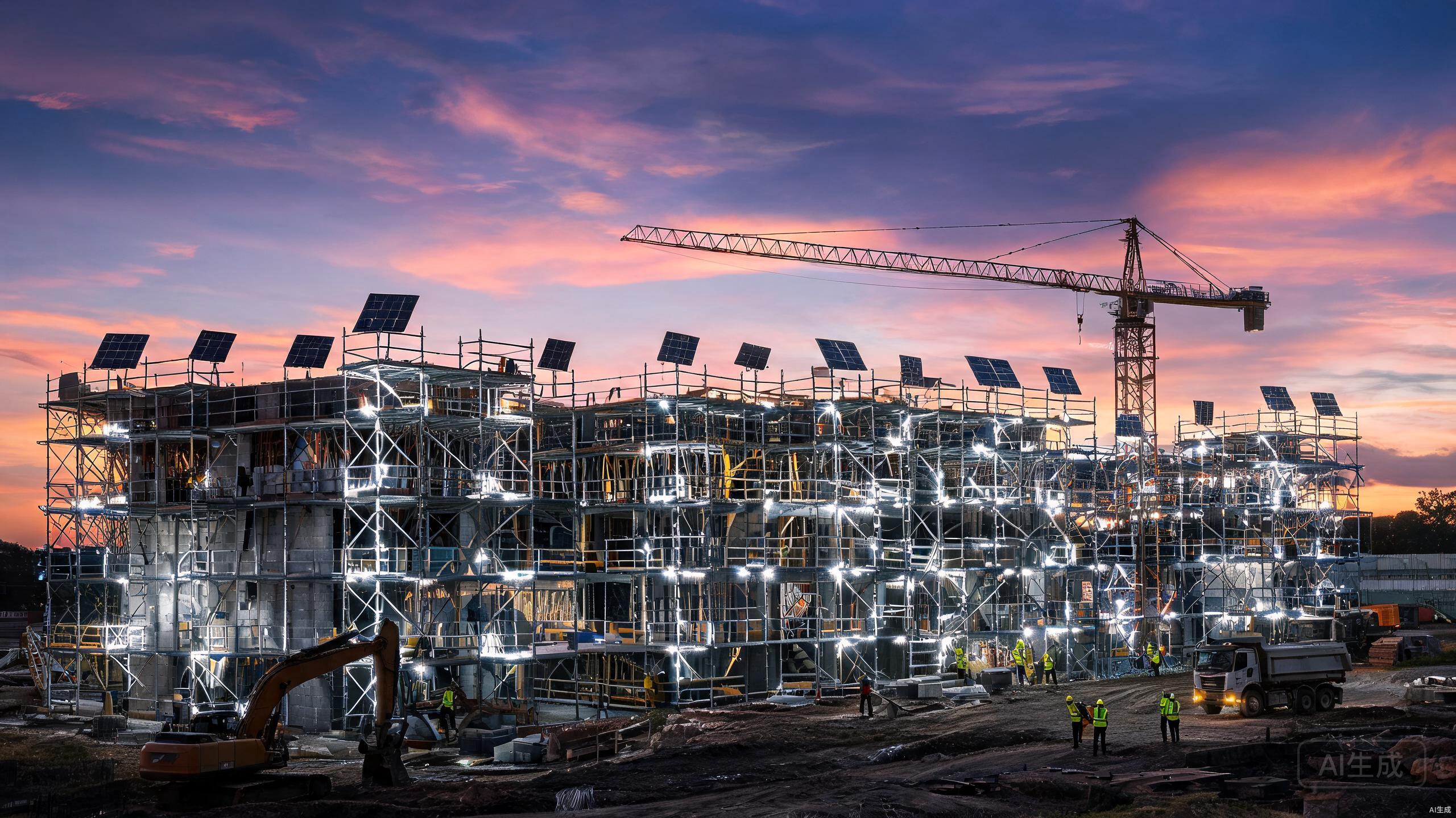 Construction site solar lighting