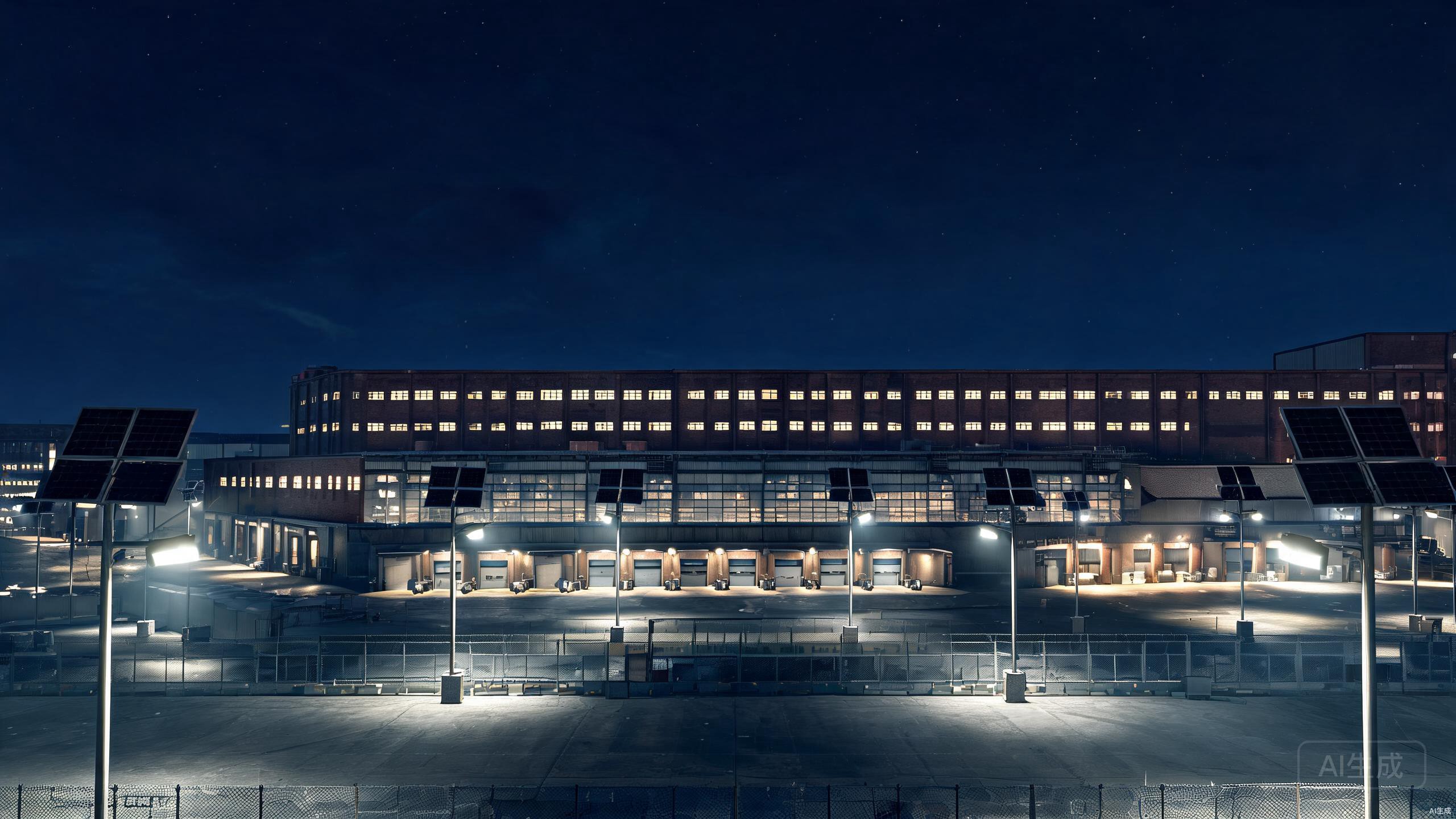 Factory solar lighting installation