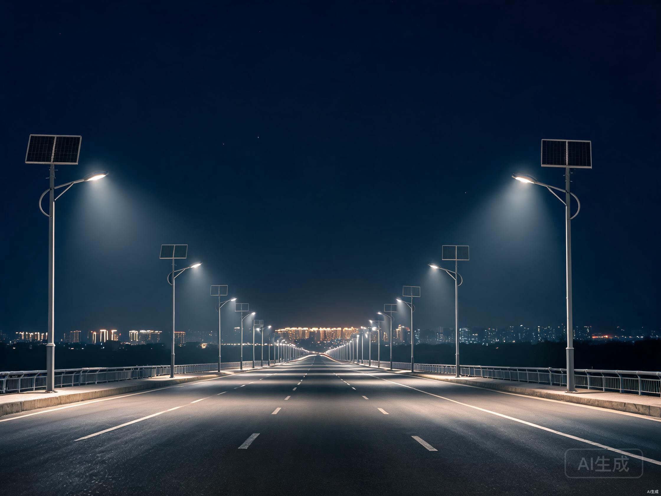 Unlit rural highway at night